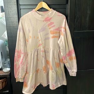 Tie Dye style sweatshirt dress